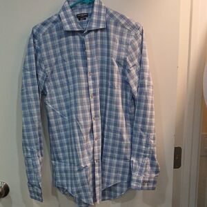 Van Heusen Light Blue Plaid Button Down Shirt